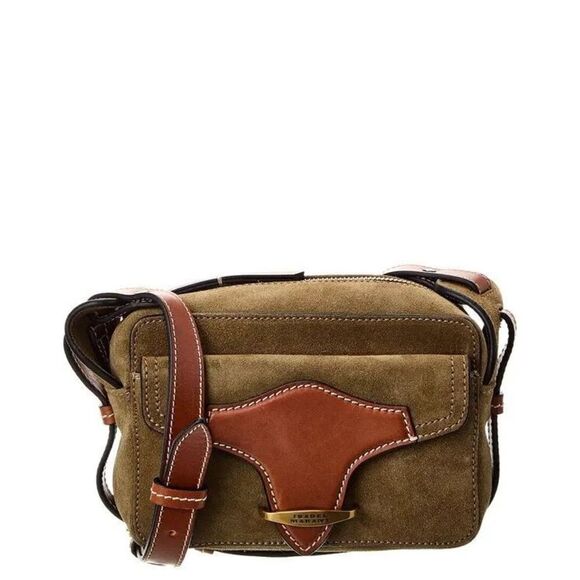 ISABEL MARANT Wasy Suede Shoulder Bag Camera Bag Green - Picture 1 of 9